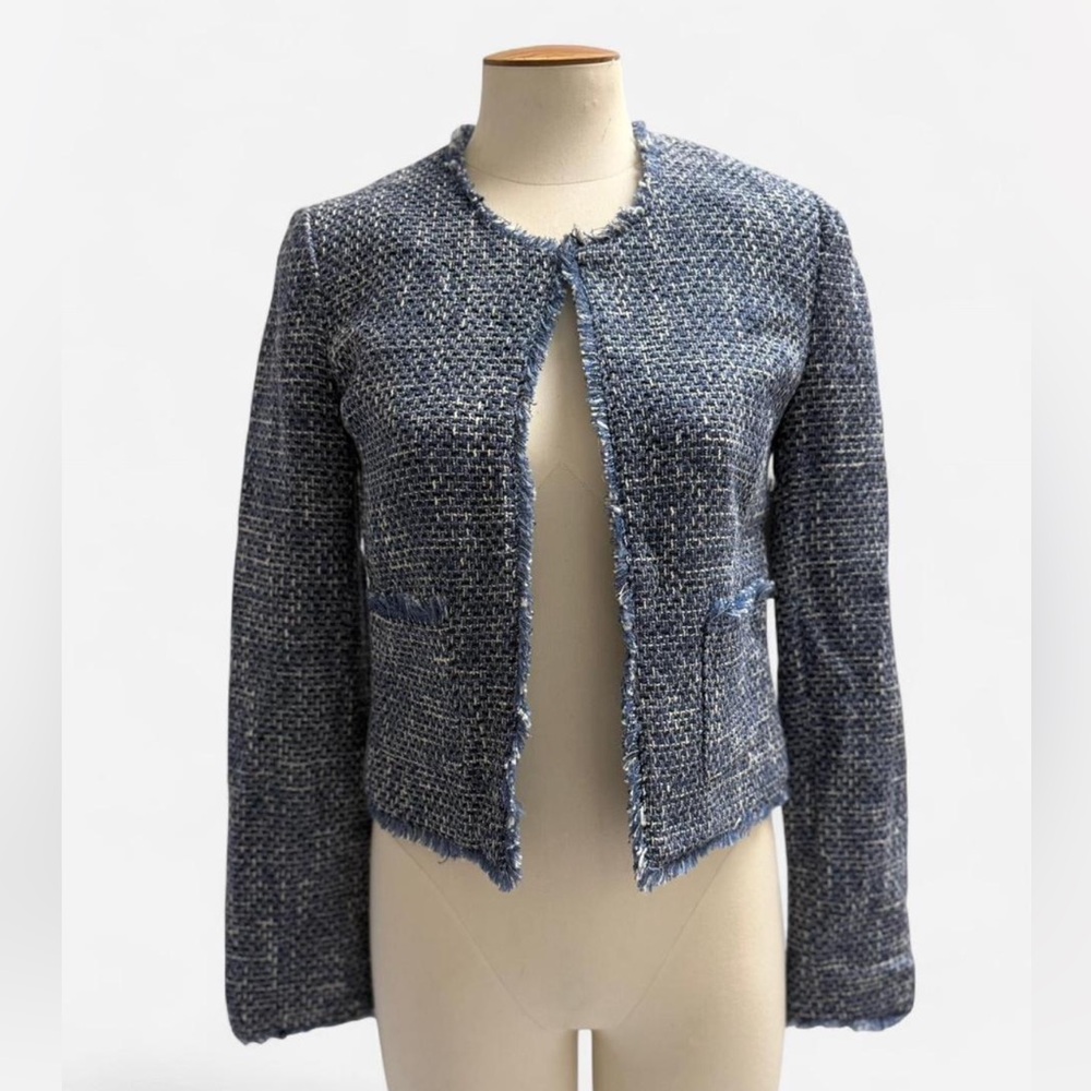 Joie Blue Tweed Jacket Size XS